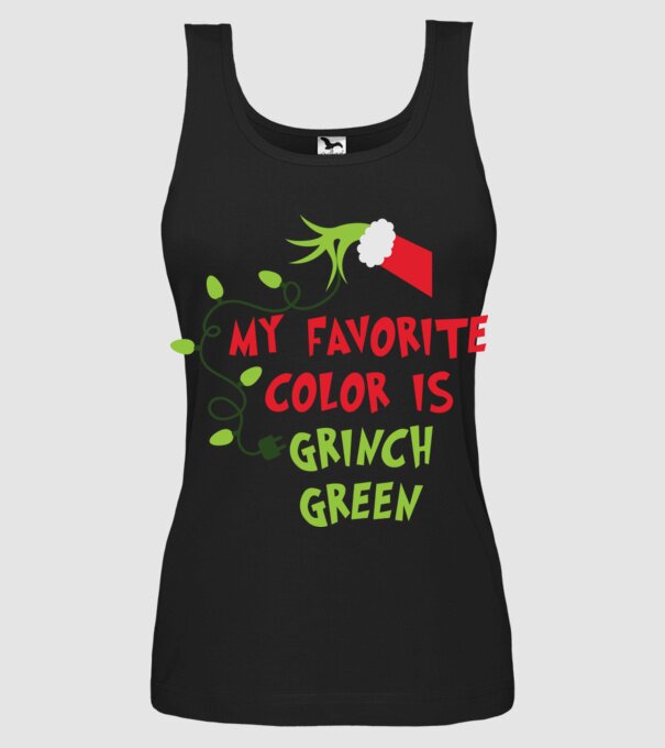 Grinch Green model negru pe tricou