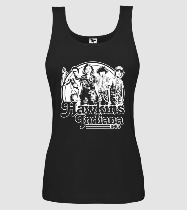 hawkins indiana stranger things2 model negru pe tricou