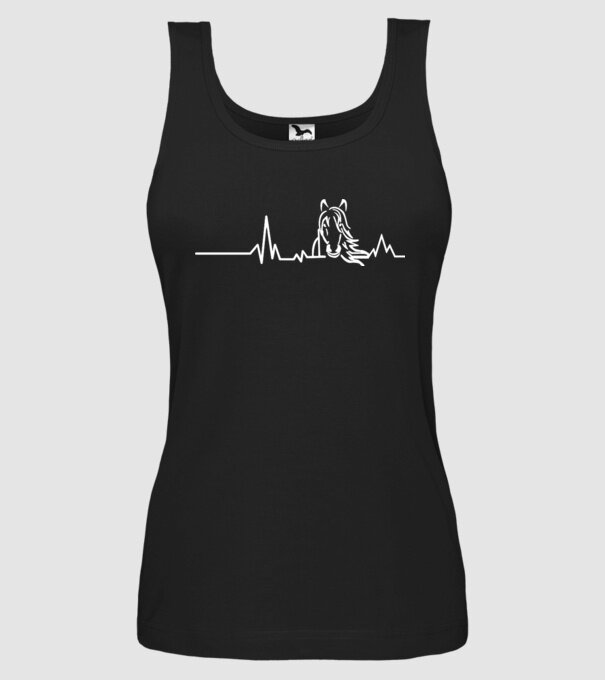 heartbeat cu cal model negru pe tricou