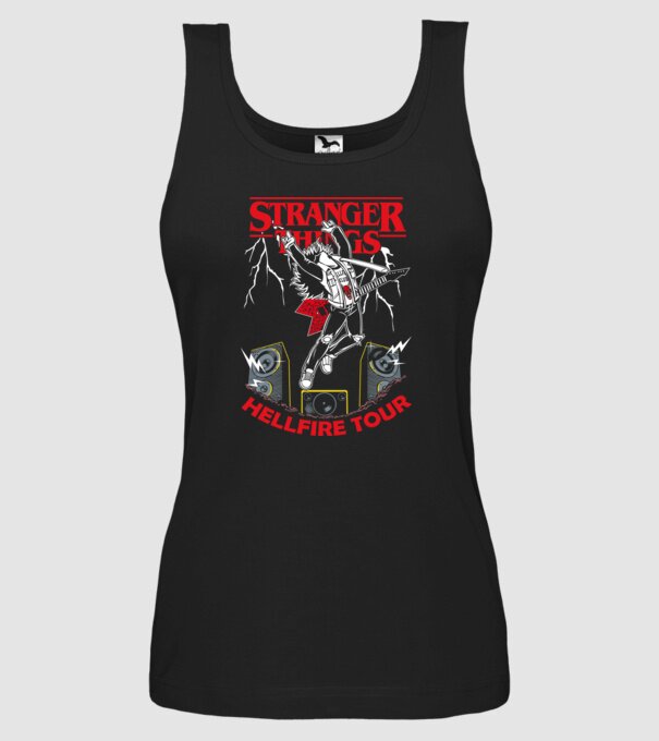 HELLFIRE TOUR model negru pe tricou