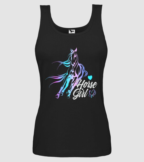 Horse girl 2 model negru pe tricou