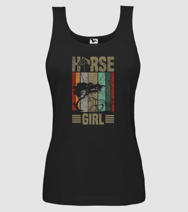 Horse girl model negru pe tricou
