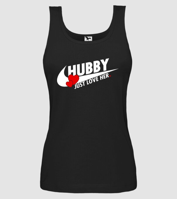 Hubby Just love her alb model negru pe tricou