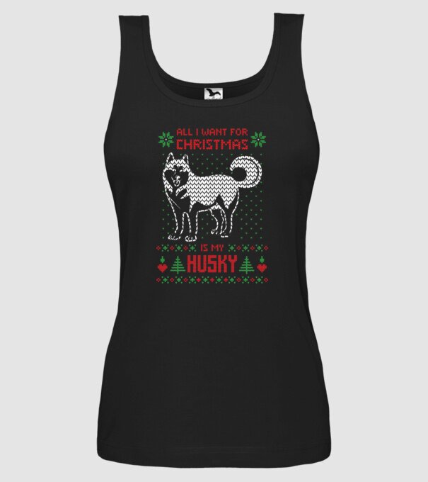 Husky model negru pe tricou