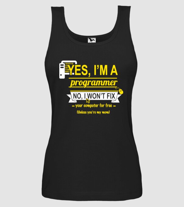 I am a programmer model negru pe tricou