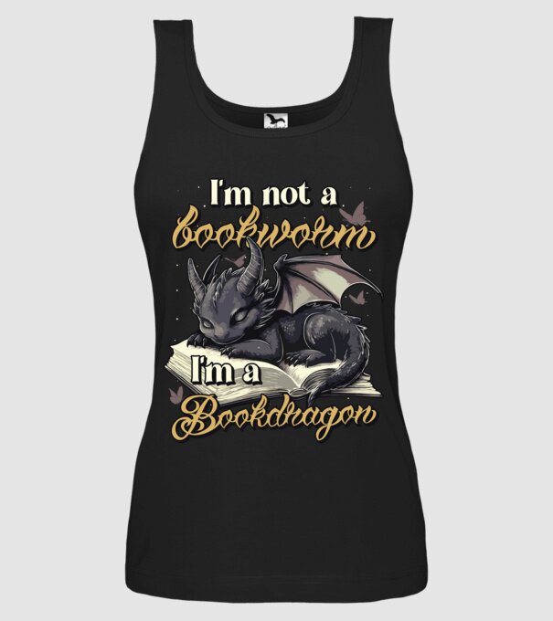 I am not a bookworm i am a bookdragon model negru pe tricou