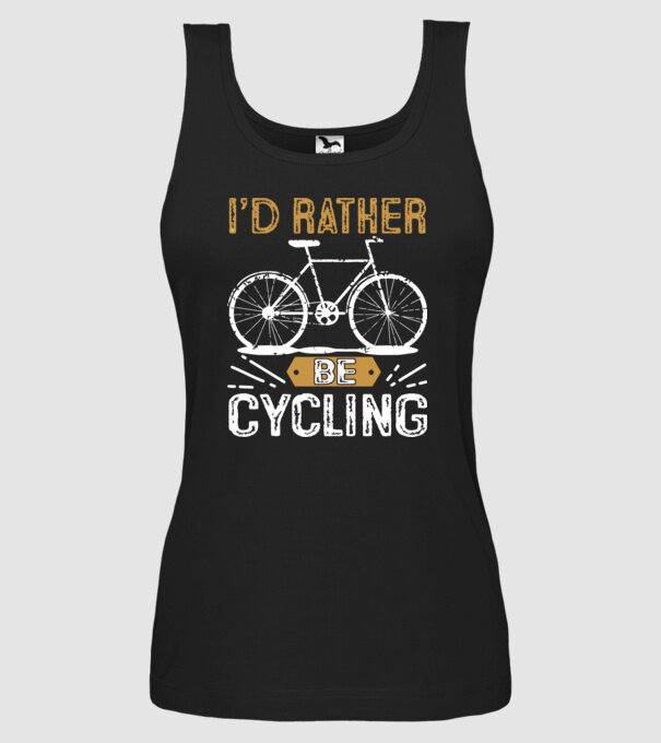 I'd rather be cycling model negru pe tricou