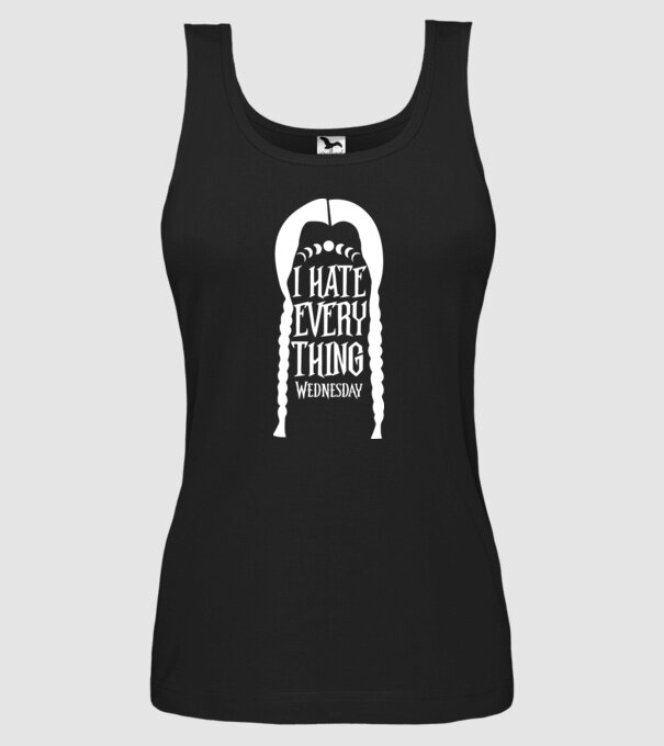 I hate everything model negru pe tricou