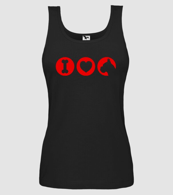 I Love Boxer model negru pe tricou