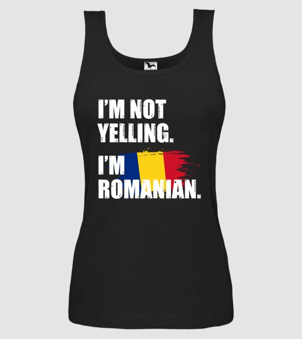 I'm not yelling model negru pe tricou