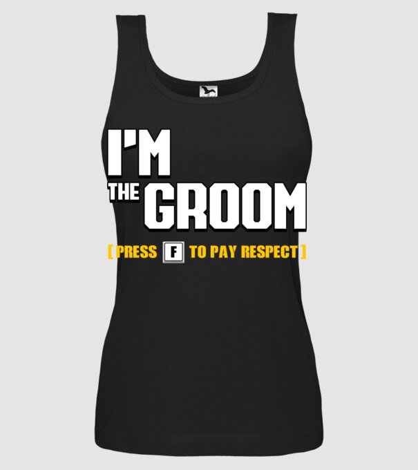 I'm the Groom model negru pe tricou