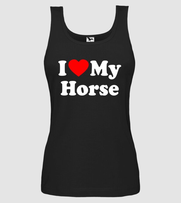 i ove my horse model negru pe tricou