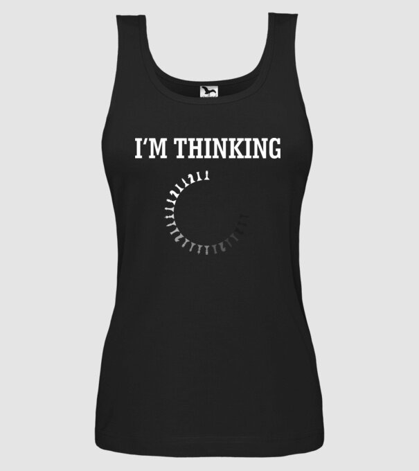 Im thinking model negru pe tricou