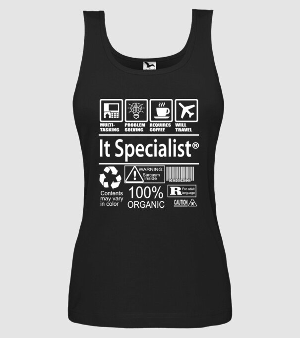 IT specialist model negru pe tricou