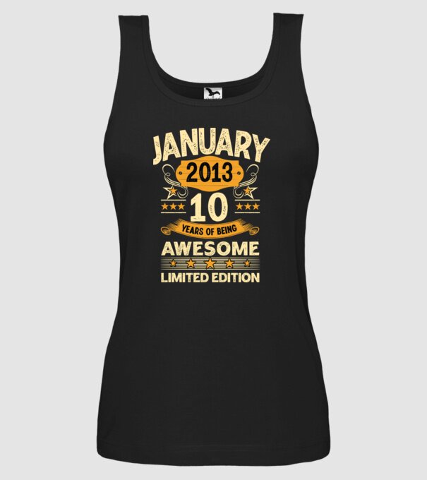 January 2013 10 years of being limited edition model negru pe tricou