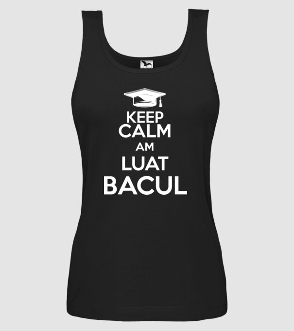 Keep calm, am luat bacul model negru pe tricou