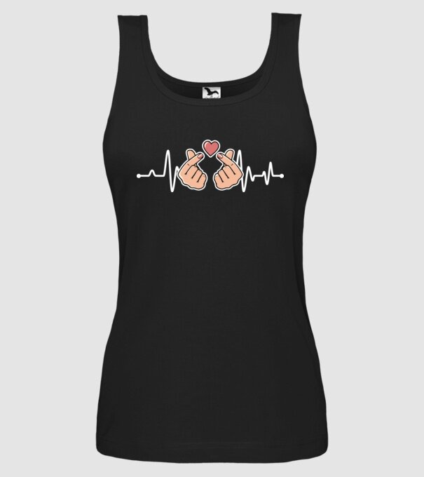 Kpop heartbeat model negru pe tricou