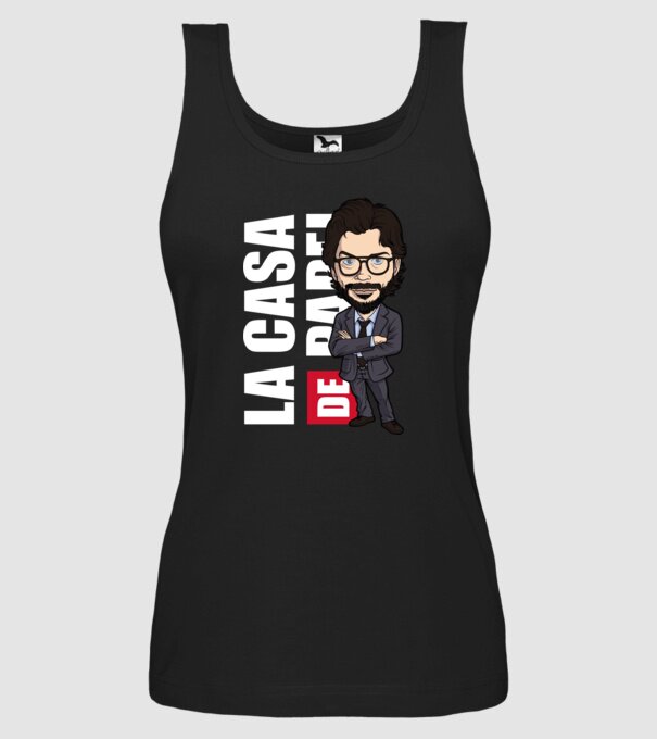 la cas de papel professor model negru pe tricou