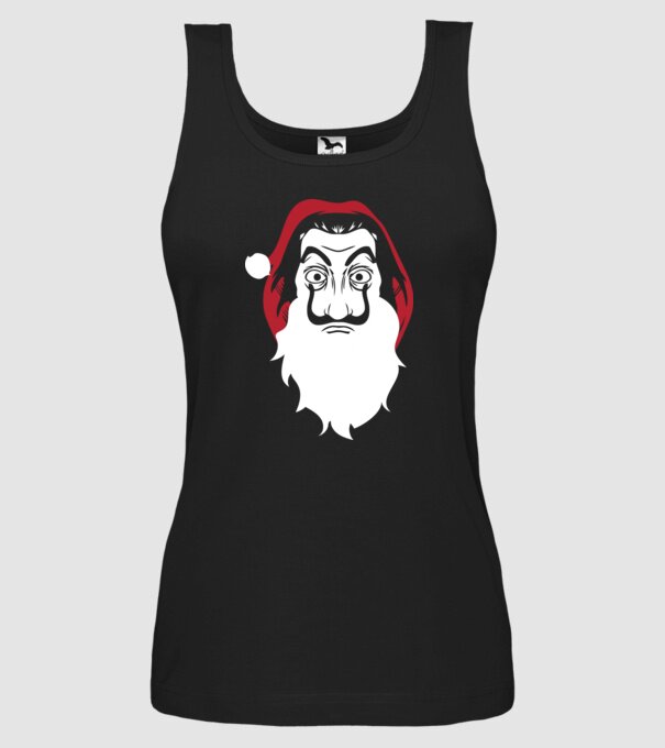 la casa de papel santa model negru pe tricou