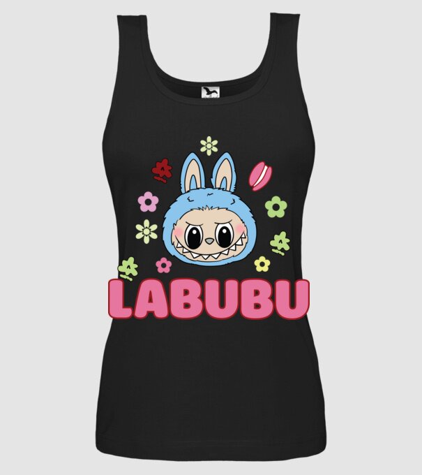 Labubu model negru pe tricou