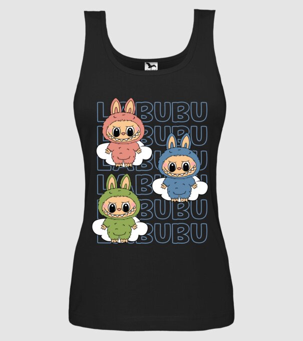 LABUBU model negru pe tricou