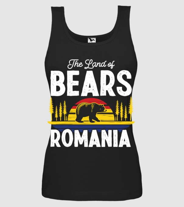 Land of Bears model negru pe tricou