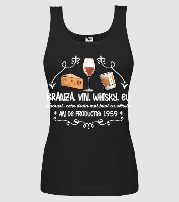 Lucruri, care devin mai buni cu vârsta 1959 65 de ani model negru pe tricou