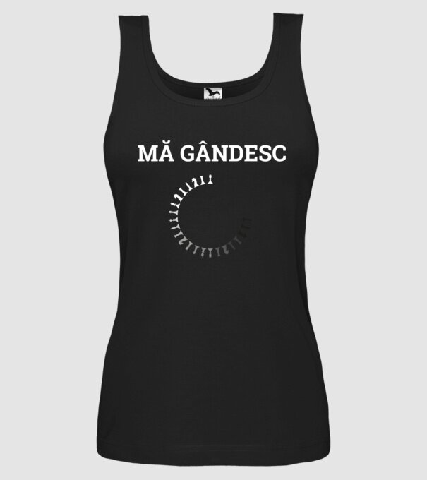 Mă gândesc model negru pe tricou
