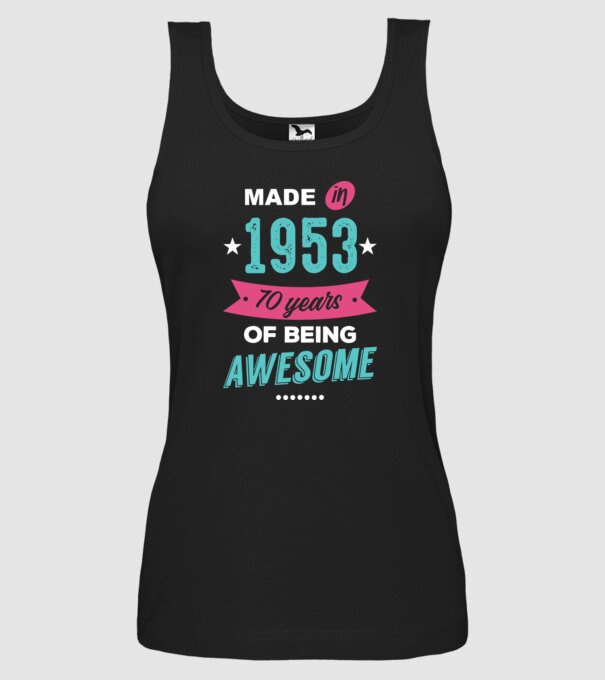 Made in 1953 model negru pe tricou