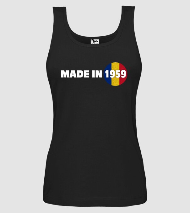 made in 1959 retro vintage model negru pe tricou