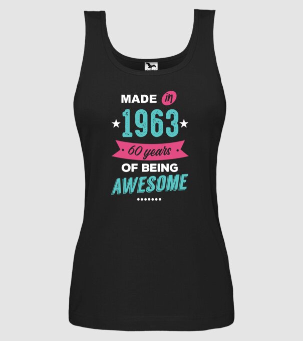 Made in 1963 model negru pe tricou