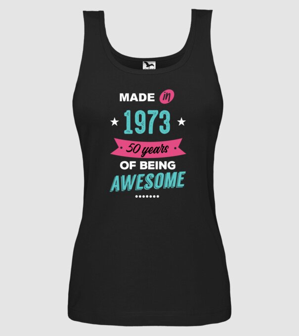 MADE IN 1973 model negru pe tricou
