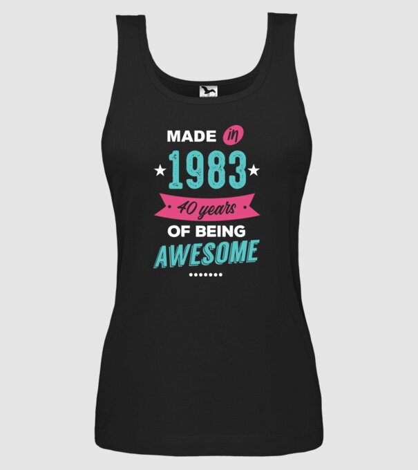 Made in 1983 model negru pe tricou