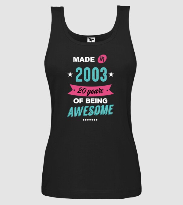 MADE IN 2003 model negru pe tricou