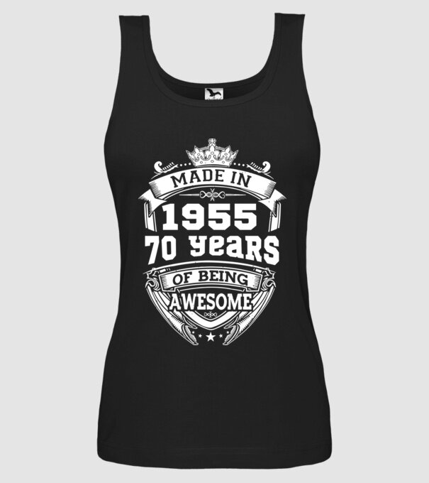 Made in awesome 1955 model negru pe tricou