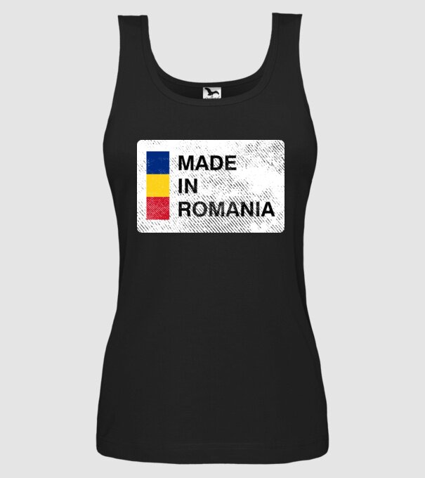 made in romania model negru pe tricou