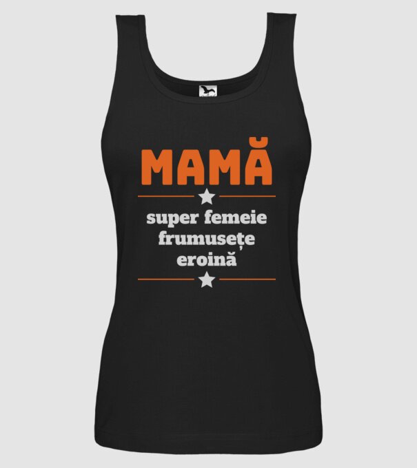 mamă, super femeie, frumusețe, eroină model negru pe tricou