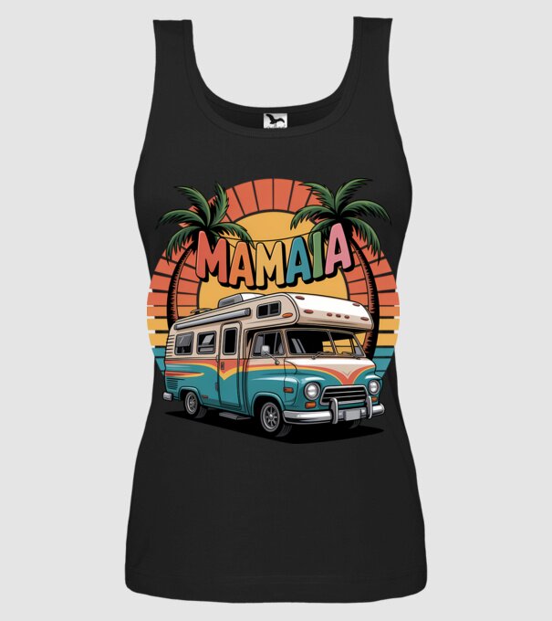 MAMAIA model negru pe tricou