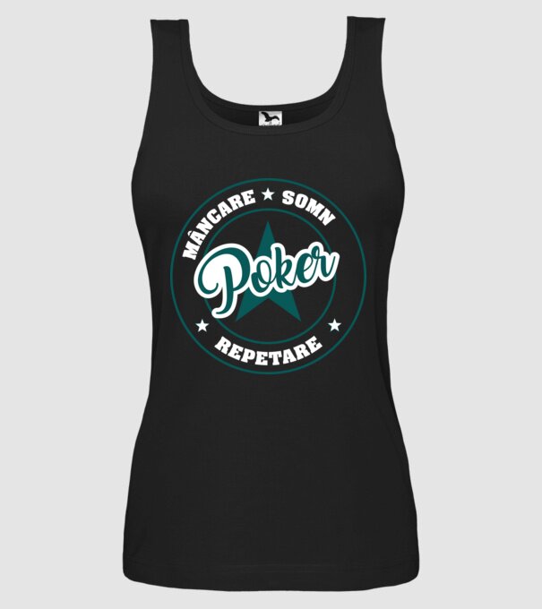 mâncare somn repetare POKER model negru pe tricou