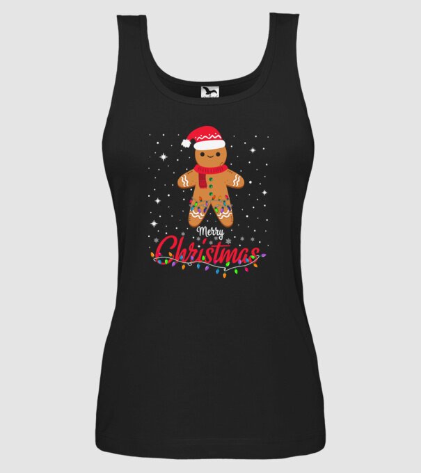 Merry christmas cookie model negru pe tricou