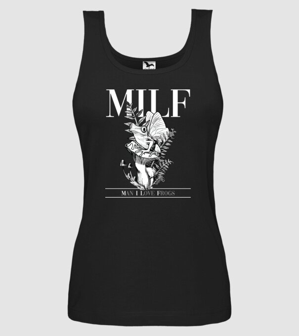 MILF man i love frogs model negru pe tricou