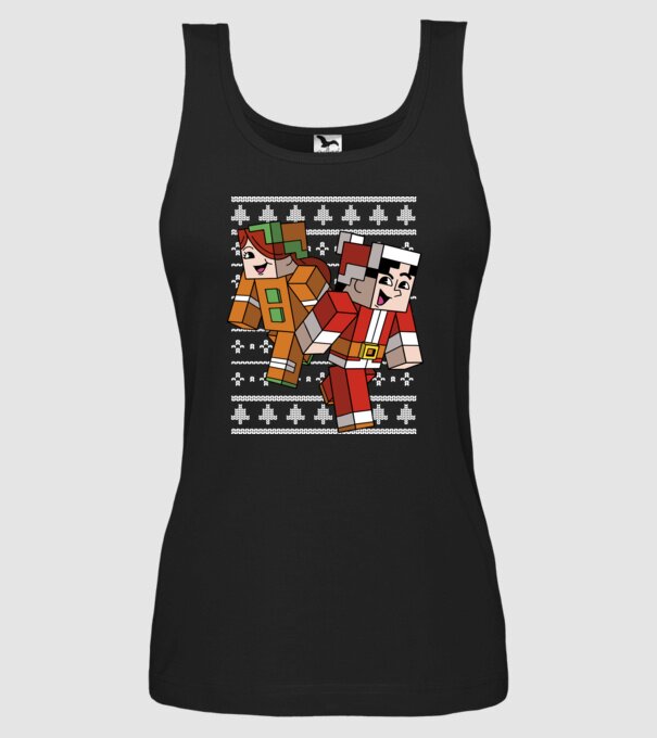 Minecraft christmas ugly sweater model negru pe tricou