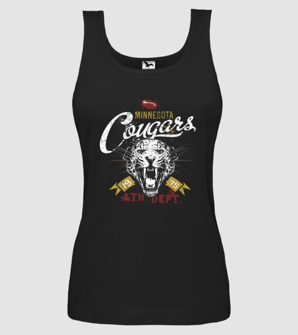 Minesota Cougars  TEXTURED model negru pe tricou