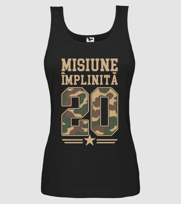 Misiune împlinită 20 model negru pe tricou