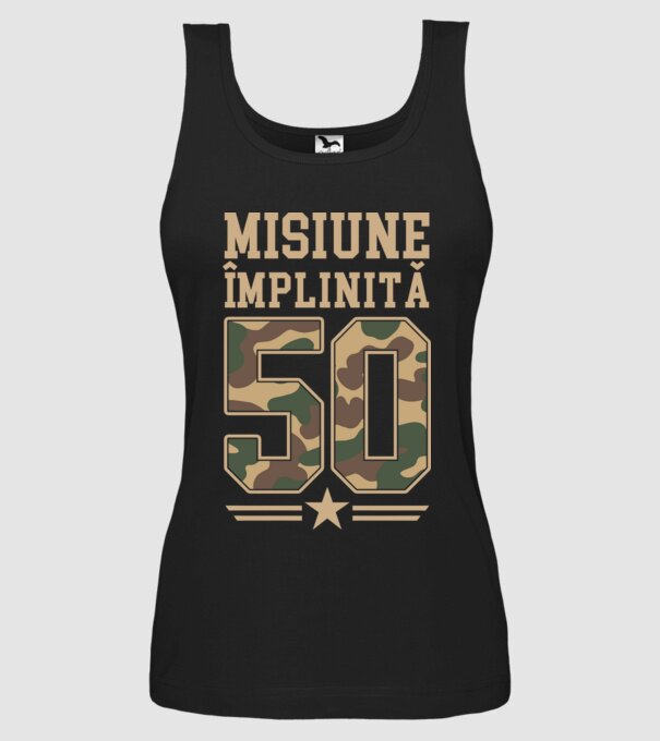 Misiune împlinită 50 model negru pe tricou