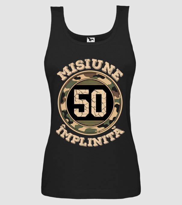 Misiune împlinită 50 model negru pe tricou