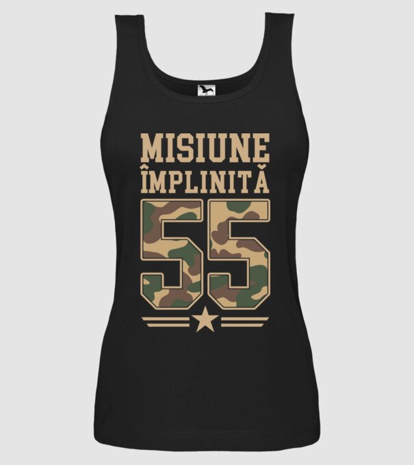 Misiune împlinită 55 model negru pe tricou