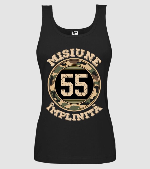 Misiune împlinită 55 model negru pe tricou