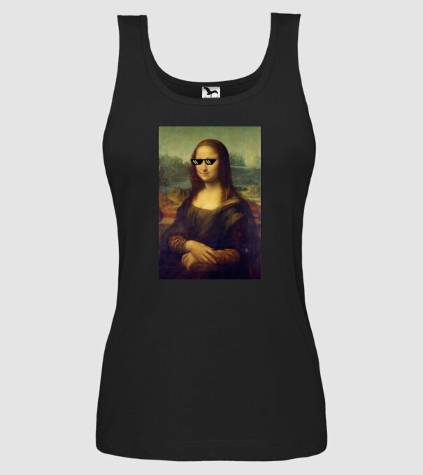 Mona Lisa Deal with it model negru pe tricou