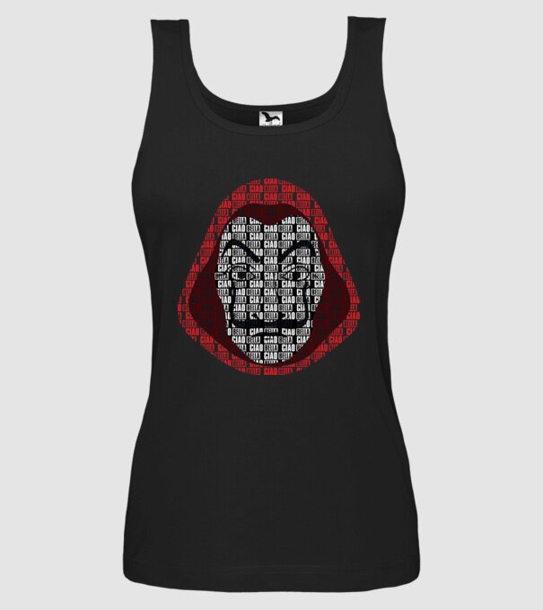 money heist ciao bella model negru pe tricou